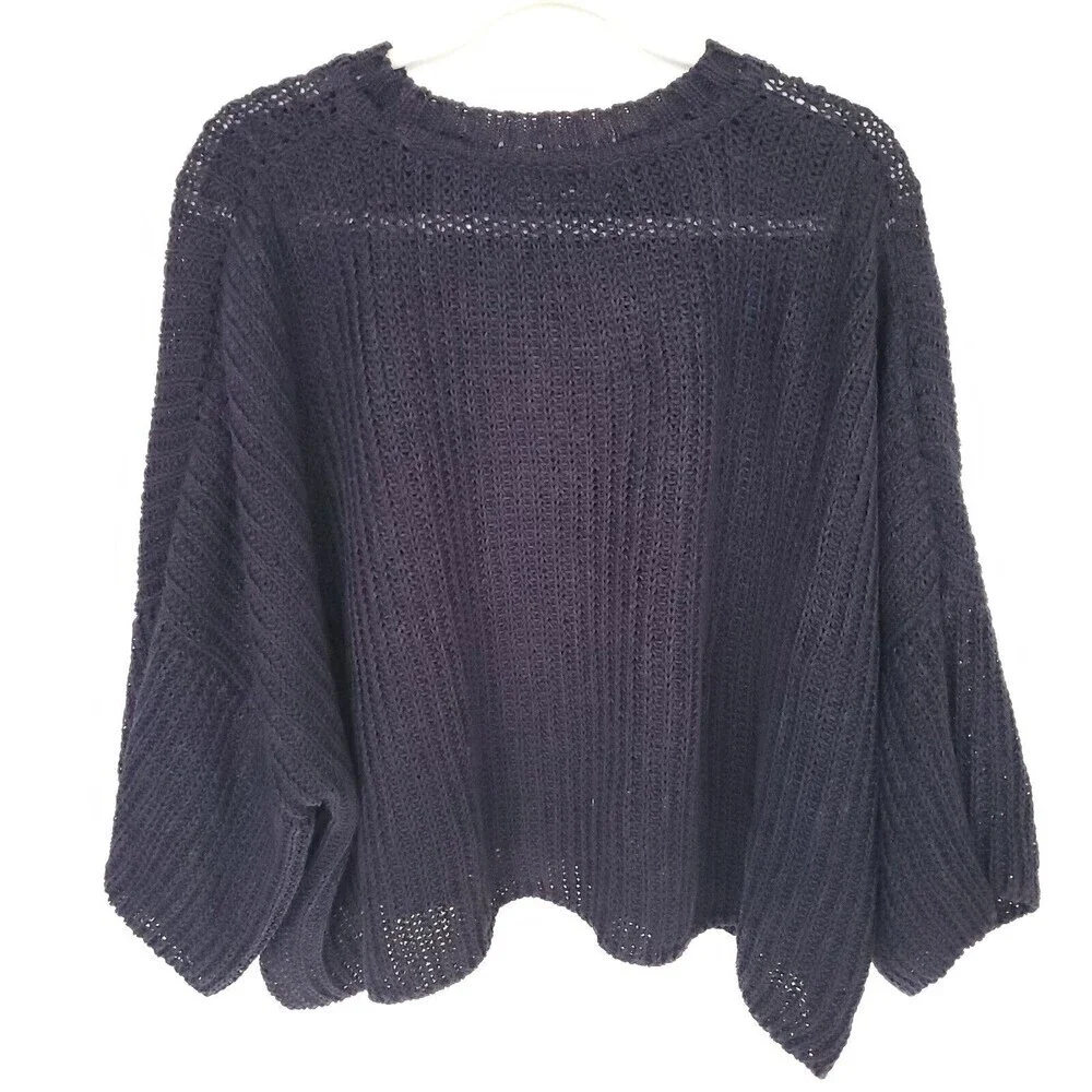 Vintage Eskandar Knit 100% Linen Sweater Womens Large Blue see through Lagenlook - Picture 13 of 16